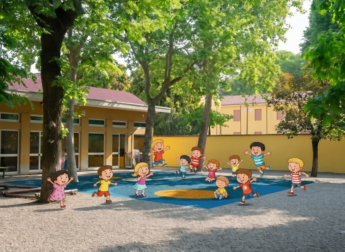 Pavimentazione antitrauma colorata